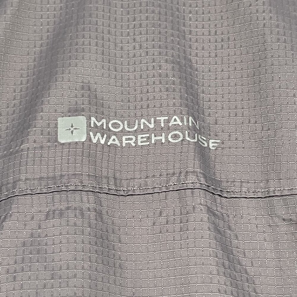 Mountain Warehouse Rain Jacket Mens Large Grey Hooded Full Zip - Picture 7 of 7